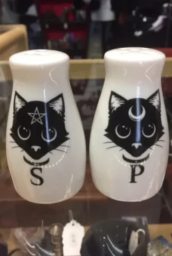Alchemy Gothic Alchemy Pagan Cats Salt and Pepper Set