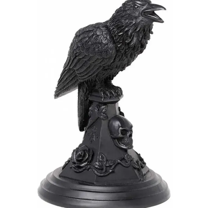Alchemy Gothic Alchemy Pair of Poe's Raven Candlesticks