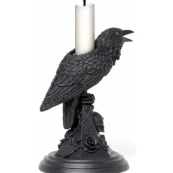 Alchemy Gothic Alchemy Pair of Poe's Raven Candlesticks