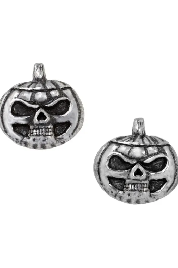 Alchemy Gothic Alchemy Pumpkin Skull Studs