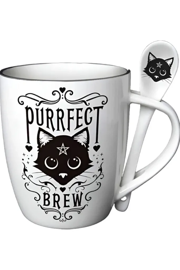 Alchemy Gothic Alchemy Purrfect Brew Mug and Spoon Set