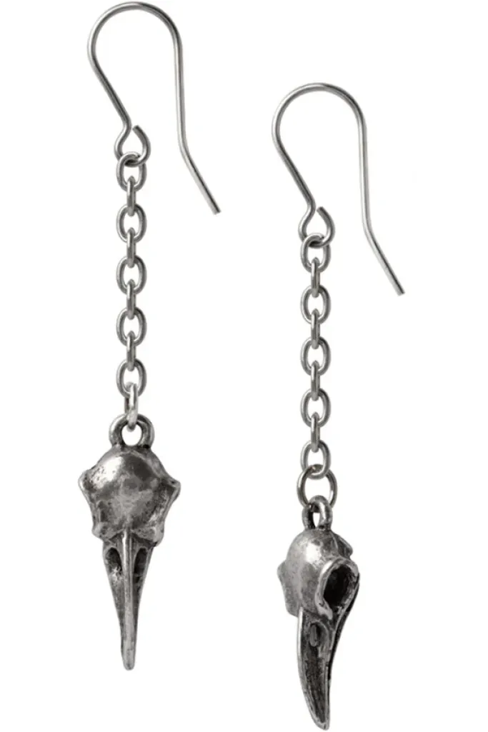 Alchemy Gothic Alchemy Rabenschadel Schlenker Earrings