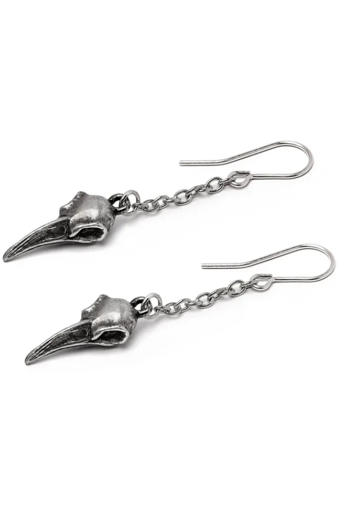 Alchemy Gothic Alchemy Rabenschadel Schlenker Earrings