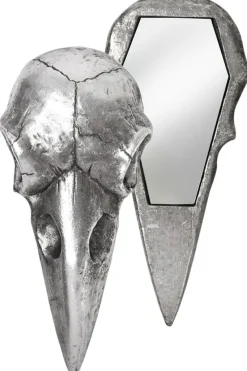 Alchemy Gothic Alchemy Silver Raven Skull Hand Mirror