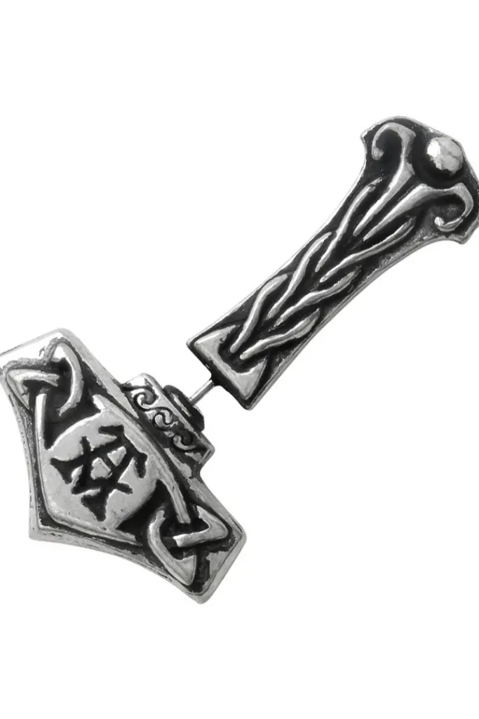 Alchemy Gothic Alchemy Thunderstick Thors Hammer Earring