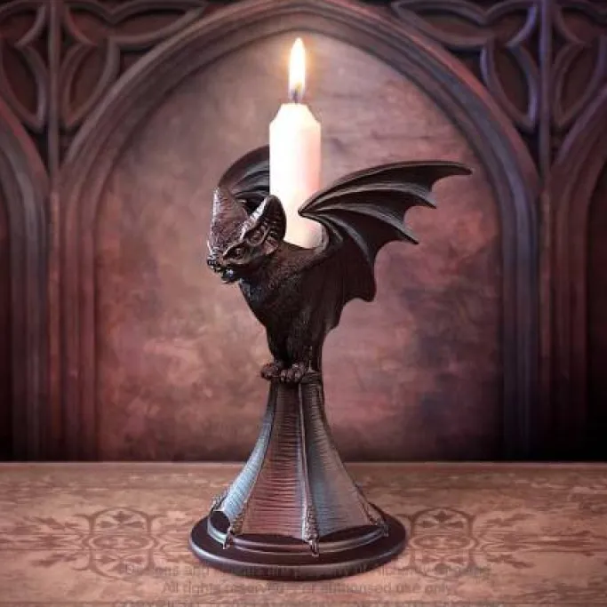 Alchemy Gothic Alchemy Vespertilio Bat Candlesticks Pair