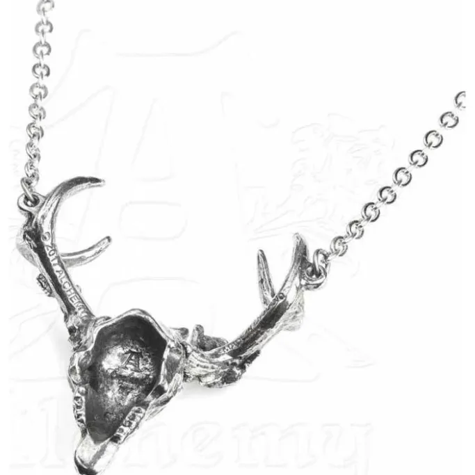 Alchemy Gothic Alchemy White Hart Black Rose Necklace