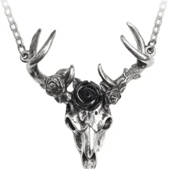 Alchemy Gothic Alchemy White Hart Black Rose Necklace