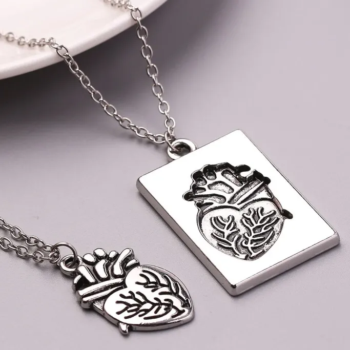 Gothic and Steampunk Jewellery Anatomical Heart Love Token Necklace Set