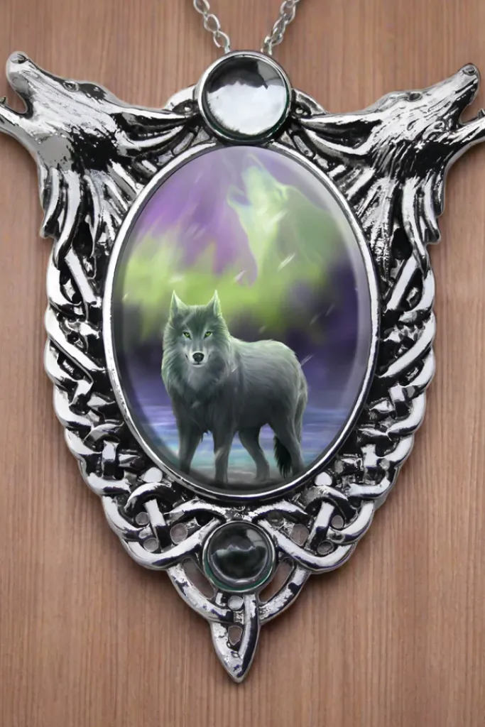 Anne Stokes Jewellery Anne Stokes Aura Wolf Cameo Necklace