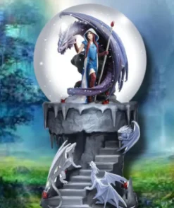 Nemesis Now Anne Stokes Dragon Mage Snow Globe