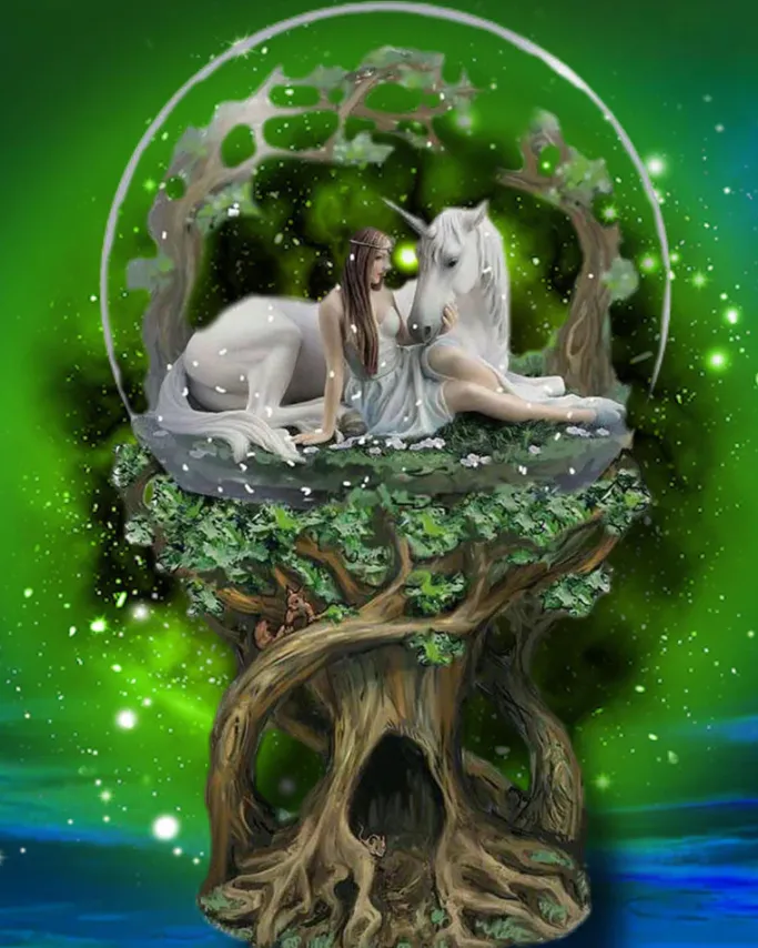 Nemesis Now Anne Stokes Pure Heart Unicorn Snow Globe 18cm