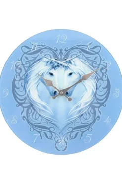 Something Different Anne Stokes Unicorn Heart Glass Clock