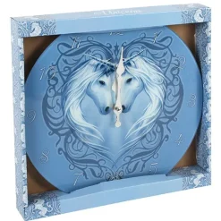 Something Different Anne Stokes Unicorn Heart Glass Clock