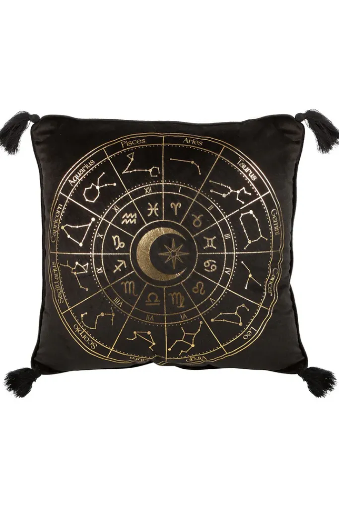 Something Different Astrology Wheel Cushion Black