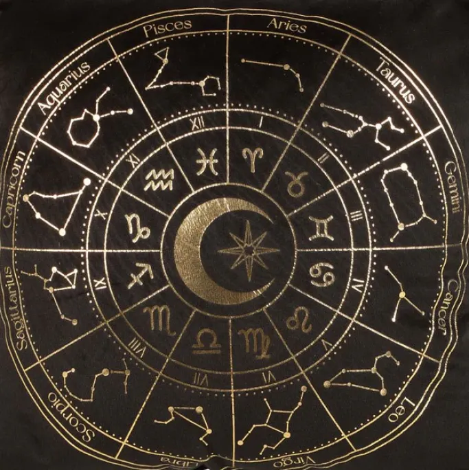 Something Different Astrology Wheel Cushion Black