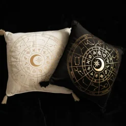 Something Different Astrology Wheel Cushion Black