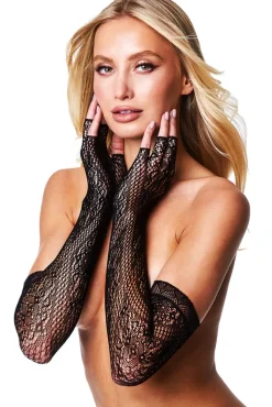 Baci Gloves Baci Fingerless Lace Opera Gloves