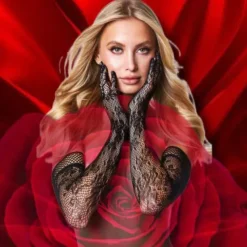 Baci Gloves Baci Flower Lace Opera Gloves