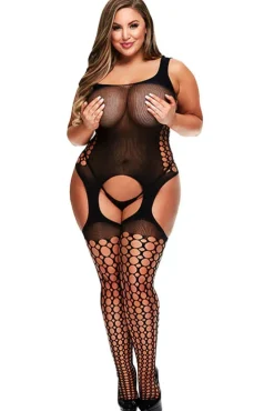 Baci Lingerie Baci Plus Size Garter Bodystocking XL