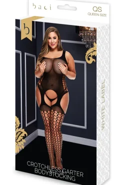Baci Lingerie Baci Plus Size Garter Bodystocking XL