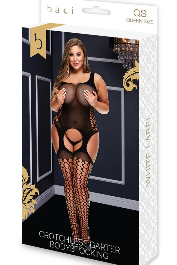 Baci Lingerie Baci Plus Size Garter Bodystocking XL
