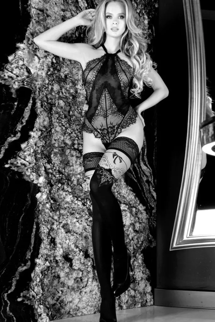 Ballerina 555 Hold Ups Black/Skin