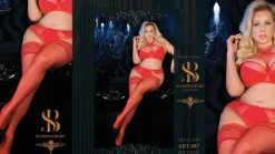 Ballerina 487 Hold Ups Stockings Plus Size Red
