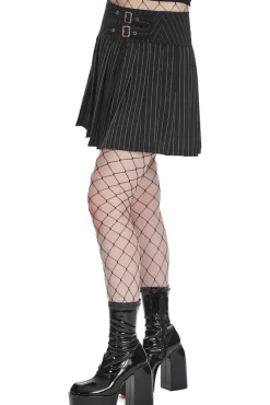 Banned Black Core Pinstripe Skirt