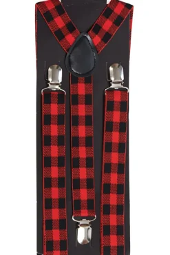 Banned Gingham Suspenders Red