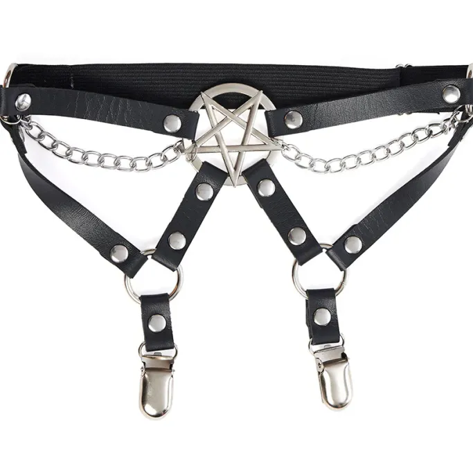 Banned Kikimora Pentagram Leg Garter