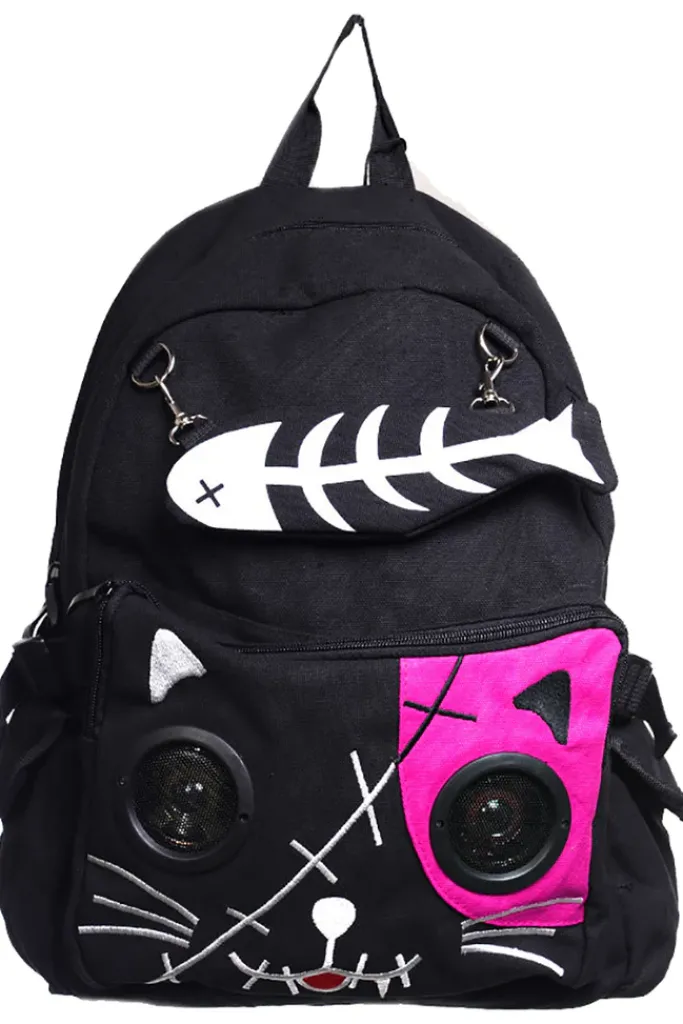 Banned Kitty Speaker Backpack Black/Pink