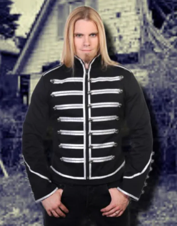 Banned Military Drummer Jacket Black/Silver