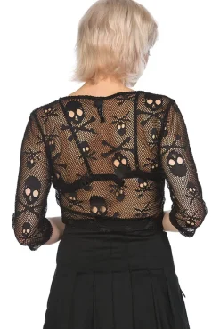 Banned Skull Crop Top Black