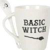 Something Different Basic Witch Mug and Spoon Set White