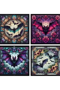 Oakhart Industries Bat Glass Coaster Set
