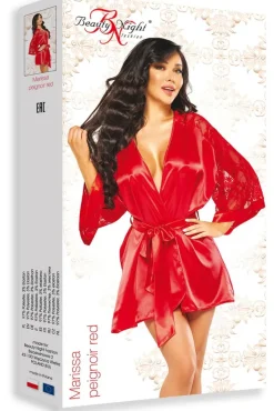 Beauty Night Marissa Peignoir Dressing Gown Red