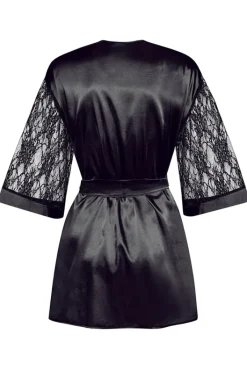 Beauty Night Marissa Peignoir Dressing Gown Black