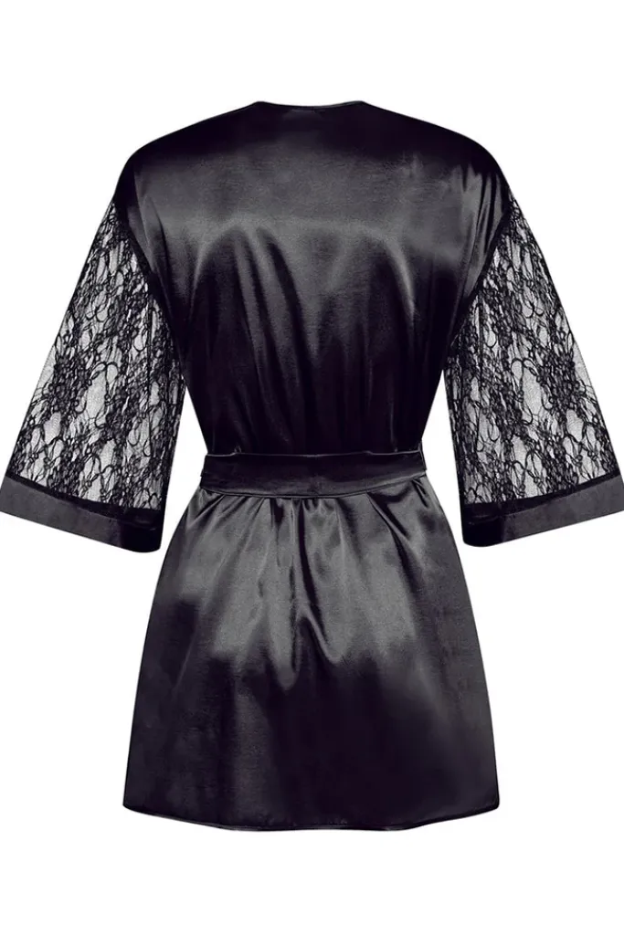 Beauty Night Marissa Peignoir Dressing Gown Black