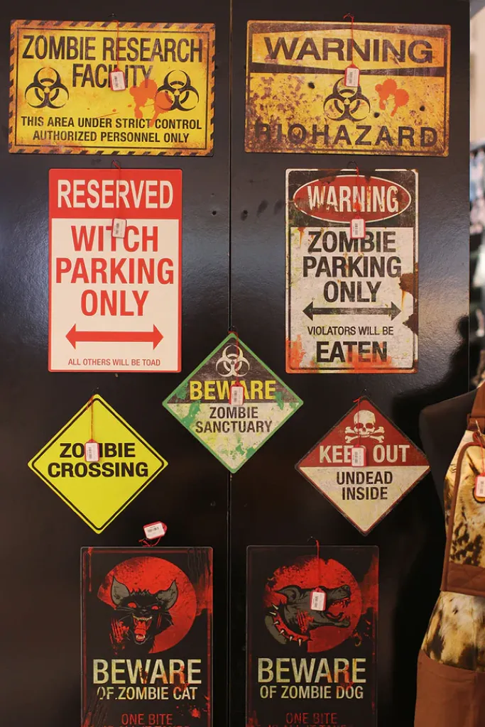 Nemesis Now Beware Zombie Sanctuary Metal Sign