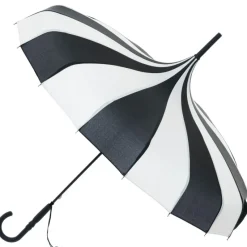 Soake Black and Cream Pagoda Umbrella / Parasol