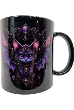 Oakhart Industries Black BatCat Mug Art096