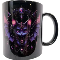 Oakhart Industries Black BatCat Mug Art096