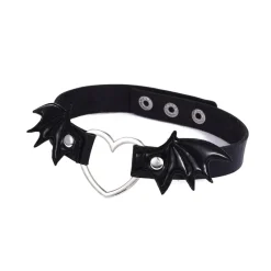 Gothic Collars Black Batwing Heart Choker