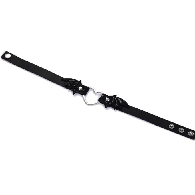 Gothic Collars Black Batwing Heart Choker