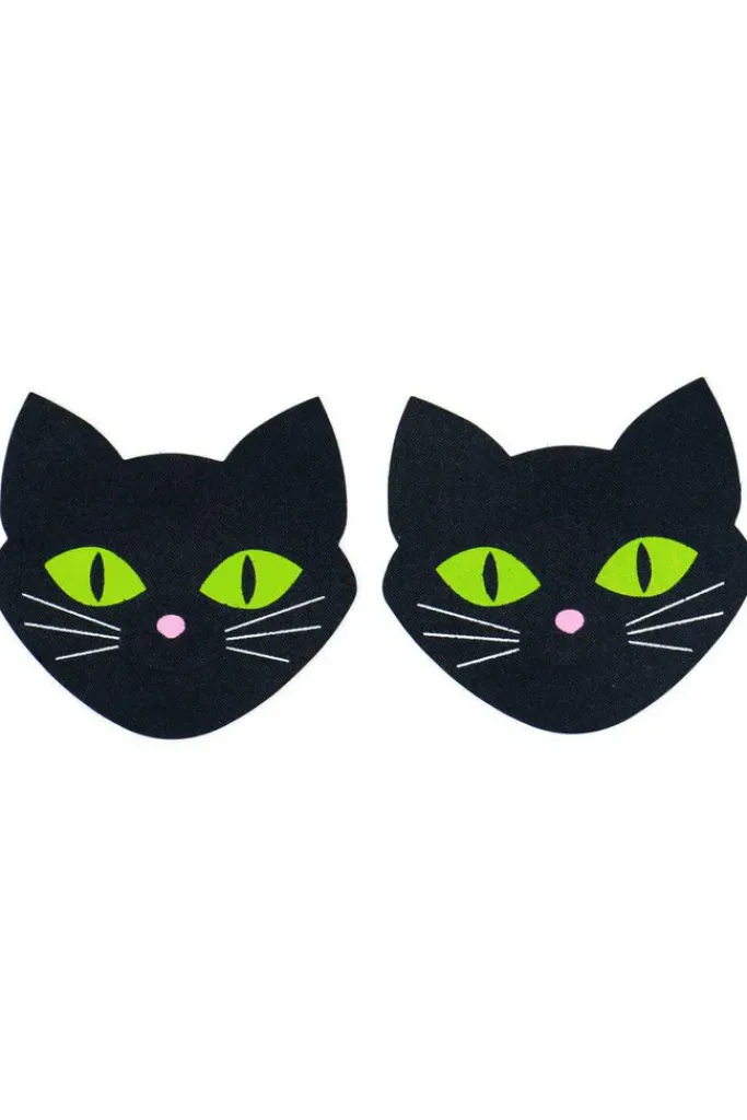 Nipple Pasties Black Cat Glow in the Dark Pasties