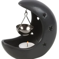 Something Different Black Crescent Moon Hanging Oil Burner