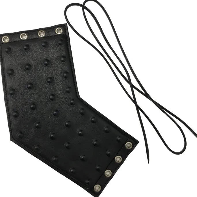 Angel Clothing Black Leather Lace Up Studded Gauntlet