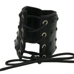 Angel Clothing Black Leather Lace Up Studded Gauntlet
