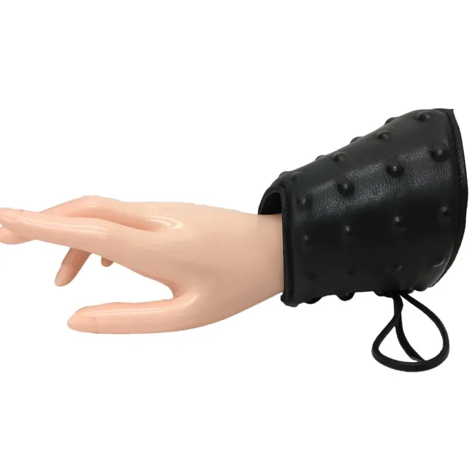 Angel Clothing Black Leather Lace Up Studded Gauntlet